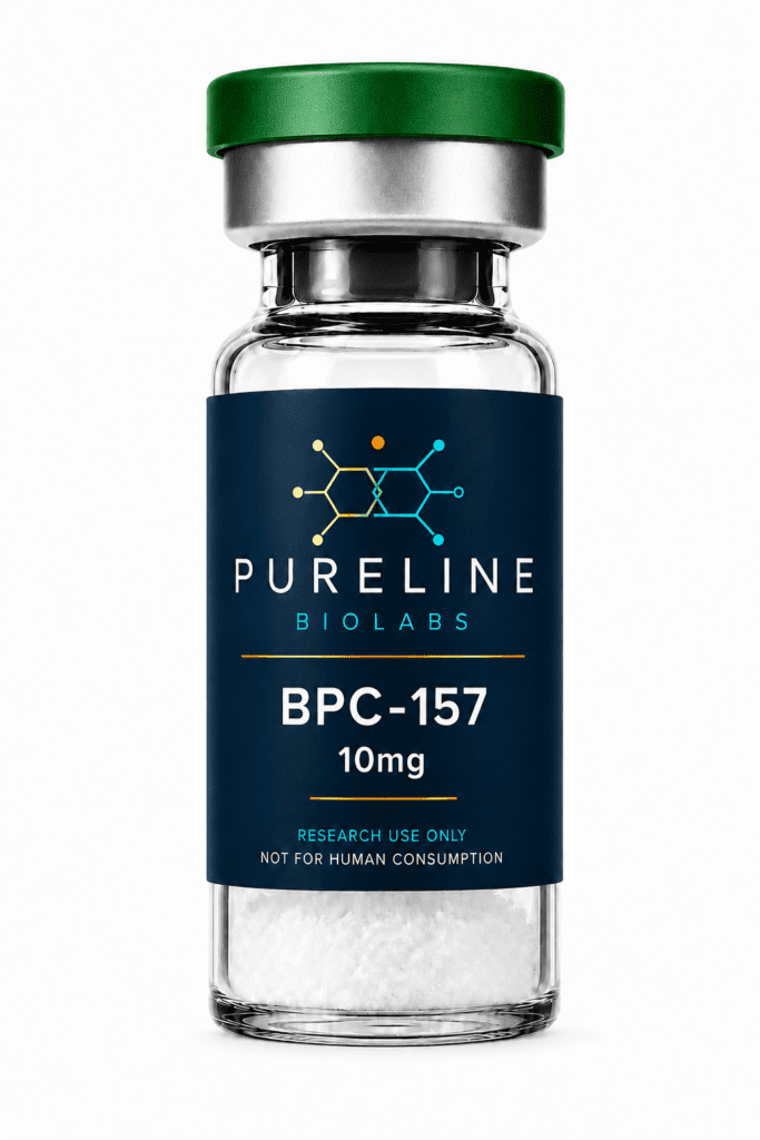 BPC-157 10mg research peptide vial Pureline Biolabs UK independently verified Janoshik Analytical