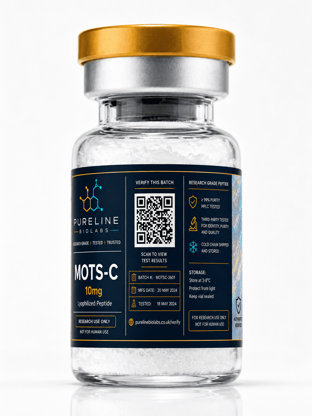 Pureline Biolabs MOTS-C 10mg research peptide vial