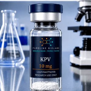KPV 10mg vial — research grade lyophilised powder, Janoshik Analytical verified ≥99% purity, Pureline Biolabs UK